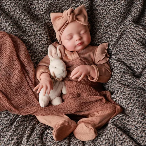 Vista 3 de ADFO Muñecas bebé Reborn de la vida real para niñas, muñecas de 20 pulgadas, muñecas de bebé recién nacidas realistas de vinilo suave para dormir
