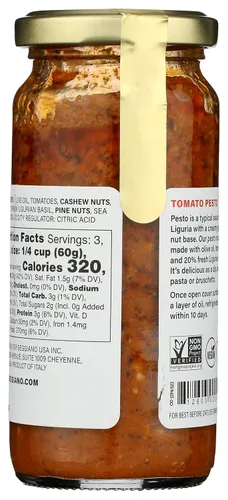 Vista 2 de Seggiano, Pesto de tomate y albahaca, 7 oz