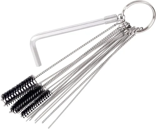 Vista 5 de Road Passion Juego de 1 carburador de carbón Dirt Jet Remove, 9 agujas de limpieza + 6 cepillos de nailon kit de herramientas + 1 kit de llave