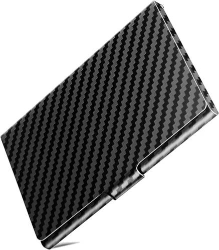Vista 10 de Estuche delgado para tarjetas de presentación para hombres y mujeres, estuche de bolsillo de metal, soportes profesionales para tarjetas