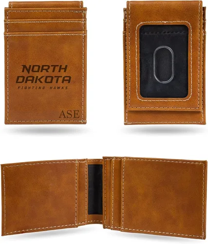 Vista 29 de Rico Industries NCAA Arizona State Sun Devils Brown - Cartera de bolsillo frontal personalizada con grabado láser - Delgada/ligera - Gran artículo