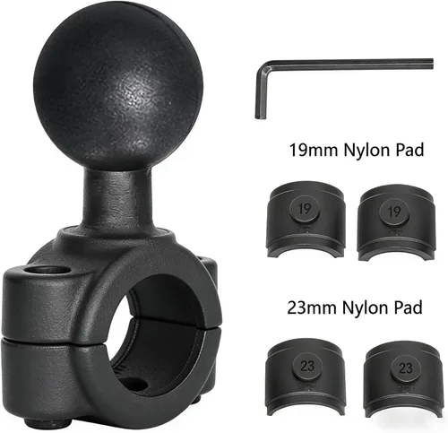 Vista 8 de Strg Soporte de teléfono con soporte de riel para rieles de 0.75 a 0.9 pulgadas de diámetro, soporte de teléfono para manillar de motocicleta
