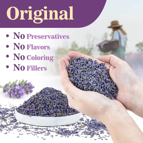 Vista 3 de Sukh 3OZ Bolsas de Capullos de Lavanda Seca - Bolsas de Lavanda para Cajones, Armarios, Aromas Frescos, Bolsas de Lavanda para Regalos