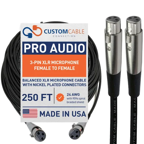 Vista 11 de Custom Cable Connection 25 pies XLR hembra a hembra 3 Pin Economy Cable