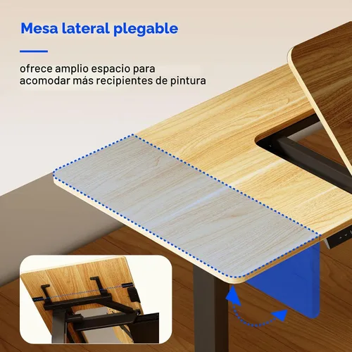 Vista 7 de FLEXISPOT Mesa de dibujo eléctrica de altura ajustable de 47.2 x 23.6 pulgadas, escritorio de dibujo de pie con parte superior extensible, estación