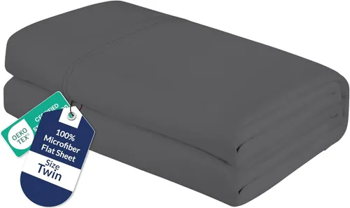 Vista 49 de Royale Linens Sábana Plana Individual – Sábanas Planas de Microfibra Cepillada Ultra Suave 1800 Solamente – Sin Arrugas y Resistentes a las Manchas