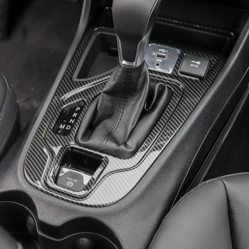 Vista 5 de JeCar Cubierta de Panel de Cambio de Marchas de Fibra de Carbono para Interior Compatible con Jeep Cherokee 2019 2020 2021 2022 Accesorios Interiores