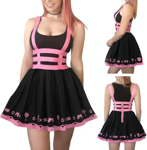 Vista 2 de Littleforbig Mono de falda general Falda de conejo y oso Bondage, Blanco