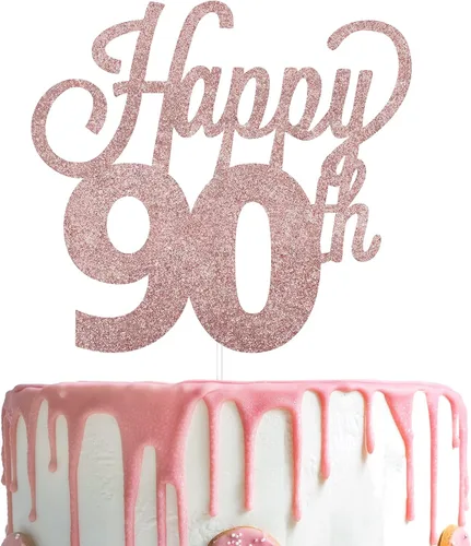 Vista 16 de LINGTEER - Decoración para pastel con texto "Happy Birthday 100", color negro