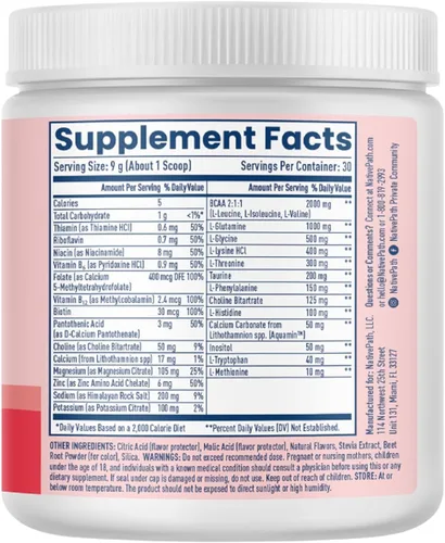 Vista 3 de NativePath Hidrata, cero azúcar, electrolitos en polvo con BCAA, mezcla de bayas hidratadas, apto para dieta keto y paleo, 30 porciones