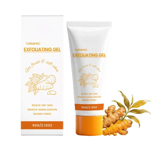Facial Turmeric Exfoliating Gel for Face Body, Peeling Gel for Gloing Skin Face Exfoliating Gels for Deep Cleansing Exfoliat Scrub for Smooth