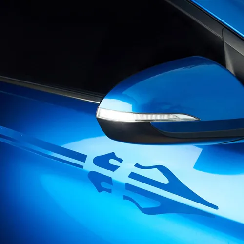 Vista 2 de Rayas de vinilo a rayas azules, línea autoadhesiva para carrocería de automóvil, cinta de rayas automáticas, emblemas de cinta adhesiva