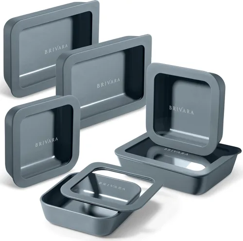 Vista 39 de Recipiente de almacenamiento de alimentos de vidrio recubierto de cerámica Sin PTFE, PFOA, PFAS y BPA Recipiente reutilizable no tóxico