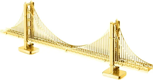 Vista 2 de Fascinations Modelo de corte láser 3D Metal Earth - Puente Golden Gate de San Francisco en oro - Edición de tierras raras
