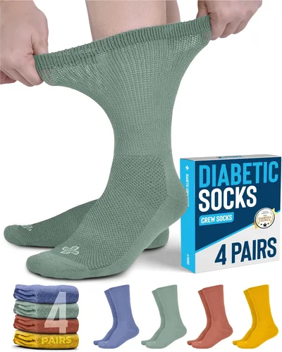 Vista 6 de Doctor's Select Diabetic Socks for Men and Women - Non-Binding Neuropathy Socks for Diabetics Men Non Grip & Grip Socks