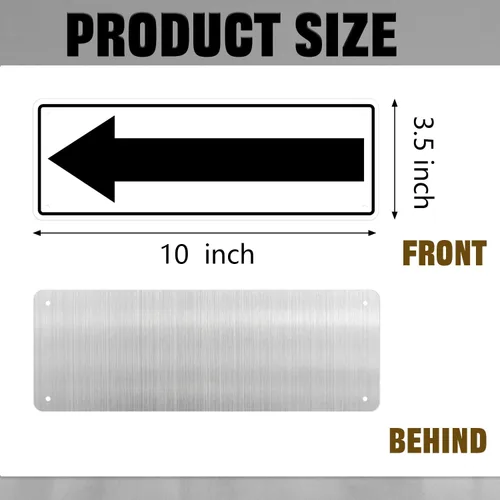 Vista 2 de Moxweyeni Letrero de flecha de 10 x 3.5 pulgadas, letrero reflectante de aluminio, letrero de flecha de metal para carretera, flecha derecha