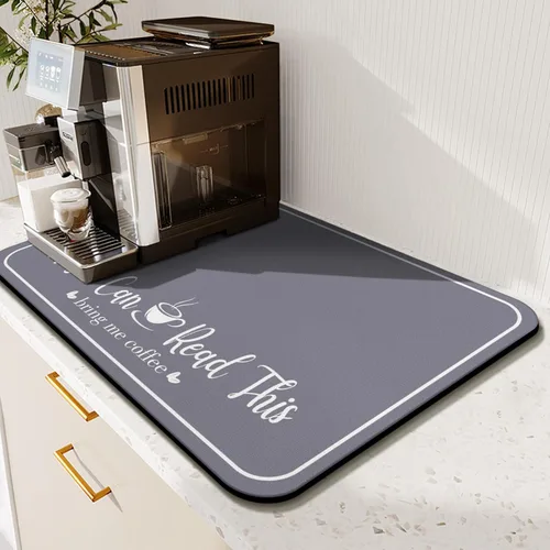 Vista 65 de Tapete de barra de café para encimeras 19inx12in, absorbente para ocultar las manchas, antideslizante, accesorios para bar de cafetería, cabe debajo