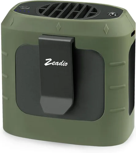 Vista 8 de Zeadio Ventilador de clip para la cintura, 3 ventiladores de collar de manos libres de 10000 mAh, con función de iluminación para sofocos, hogar