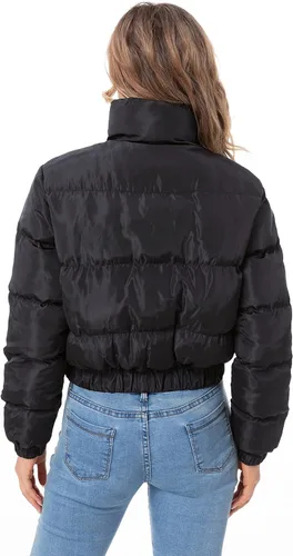 Vista 6 de Chaqueta acolchada para mujer, casual, manga larga, chaqueta bomber con cremallera completa, abrigo de invierno acolchado