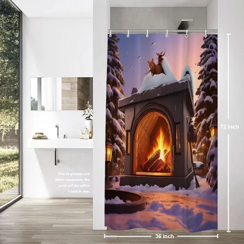 Vista 396 de Shrahala Father and Child Embracing No Hooks Shower Curtain with Snap in Liner Set, Tender Moment Captured Bathroom Décor Polyester Fiber Waterproof