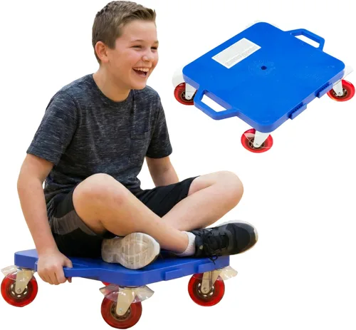 Vista 8 de Cosom Scooter Board, 16 Inch Premium Sit & Scoot Board with 4 Inch Non-Marring Performance Wheels, Double Race Bearings, & Safety Handles, Physical