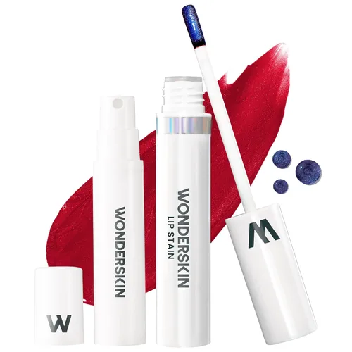 Vista 30 de Wonderskin Wonder Blading - Mascarilla labial de larga duración, resistente al agua, tinte labial rojo, no mancha, (Hayley Masque)
