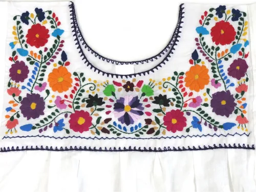 Vista 3 de Blusa Mexicana Campesina Floral