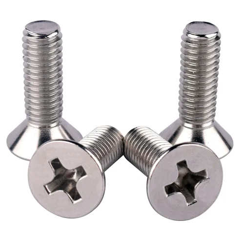 Vista 4 de 20 piezas de tornillos de máquina Phillips de cabeza avellanada plana de 1/4-20 x 1-1/2" UNC, acero inoxidable 304 18-8, rosca completa, rosca gruesa