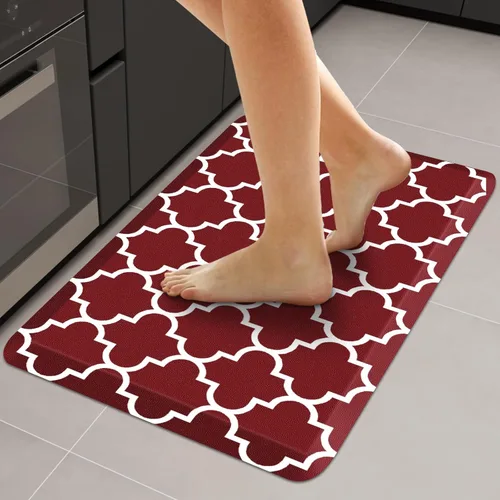 Vista 38 de WISELIFE Tapete de cocina acolchado antifatiga, 17.3 x 28 pulgadas, antideslizante, resistente, de PVC, ergonómico, impermeable, cómodo