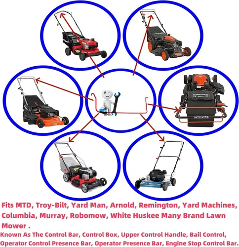 Vista 6 de 747-05214D - Actuador de mango para cortacésped MTD, Troy-Bilt, Craftsman, Yard Man, Yard Machines, Murray Lawn Mower