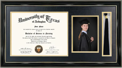 Vista 16 de GraduationMall Marco de diploma de caoba de 11 x 17 pulgadas con soporte de borla para documentos de certificado de 8.5 x 11, vidrio real, paspartú