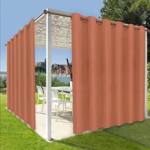 Vista 12 de OutdoorLines Cortinas impermeables para interiores y exteriores para patio – Panel de cortina de privacidad y bloqueo solar con ojales, resistente a