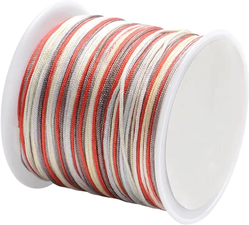 Vista 18 de Cordón de nailon para cuentas de 164.0 ft x 0.031 in, hilo de raso satinado de nailon trenzado para manualidades de macramé