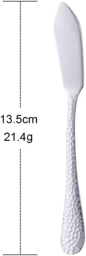 Vista 7 de BUY&USE - Juego de vajilla plateada de acero inoxidable de 5.3 pulgadas con superficie martillada, 12 piezas para sándwiches de mantequilla, queso