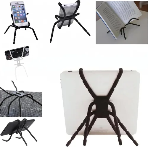 Vista 8 de Soporte universal multifunción portátil de araña flexible para iPhone Samsung Google Pixel Soporte para teléfono celular Smartphones Tablets