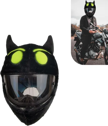 Vista 8 de Funda para Casco de Motocicleta de Cara Completa, Cubierta Protectora de Casco Resistente a los Arañazos, Decoración de Casco de Felpa Esponjosa