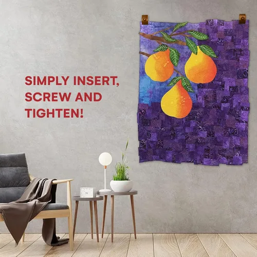 Vista 4 de Precision Quilting Tools Quilting Supplies - Percha de tapiz de pared de alta calidad, clips para colgar tapices grandes y duraderos con 2 tornillos