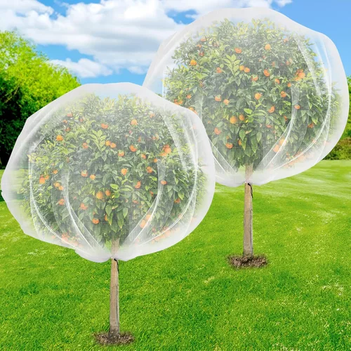 Vista 9 de Red para árboles frutales con cordón, malla ultrafina de 6.9 x 8.5 pies, cubierta de protección para insectos y pájaros, malla transpirable