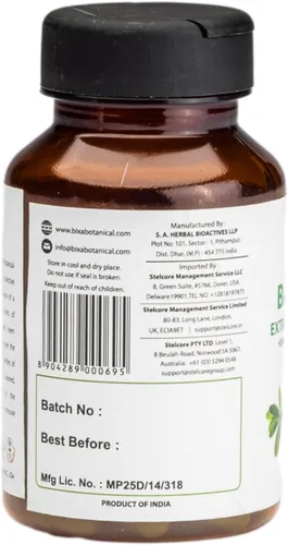 Vista 3 de bixa BOTANICAL Bacopa (Brahmi/Bacopa Monnieri/Brahmi Leaves) Suplemento de hierbas ayurvédicas Sin gluten, sin OMG, esterlizado al vapor, vegano