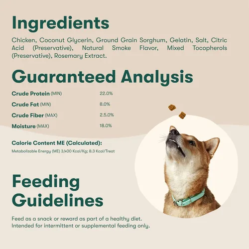 Vista 6 de Jinx Chicken Bites Jerky - Golosinas para perros, suaves y masticables, golosinas jerky totalmente naturales para perros con pollo sin jaula