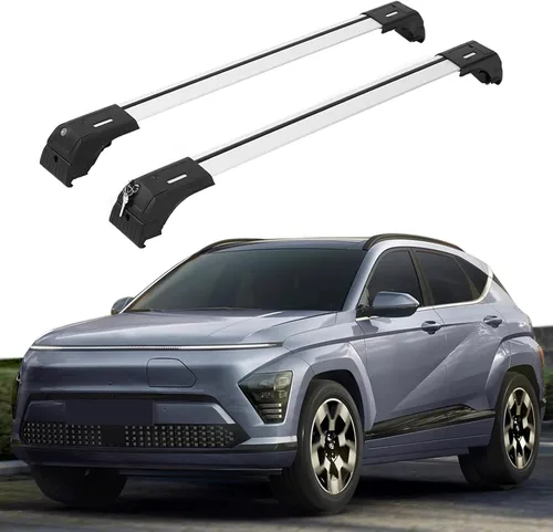 Vista 15 de ERKUL Barras Transversales de Techo Actualizadas para Hyundai Kona 2018-2023 Barras Transversales de Aluminio con Bloqueo Antirrobo para Techo