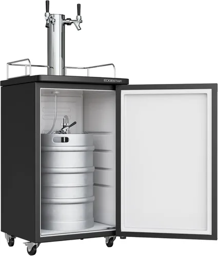 Vista 4 de EdgeStar KC2000TWIN Kegerator de tamaño completo con doble grifo y despachador de cerveza de barril - Negro