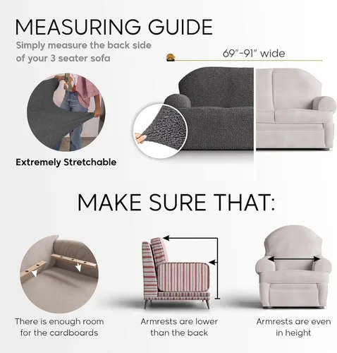 Vista 4 de PAULATO BY GA.I.CO. Funda para sillón, sofá, desmontable, para muebles, elástica, de doble vista, colección Microfibra