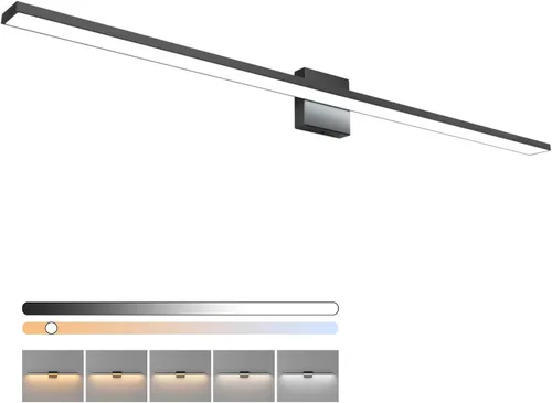 Vista 15 de Ralbay - Barra de luz LED moderna regulable de 5 temperaturas de color para baño, 24 pulgadas, 16W, negro mate, moderna, accesorios de iluminación
