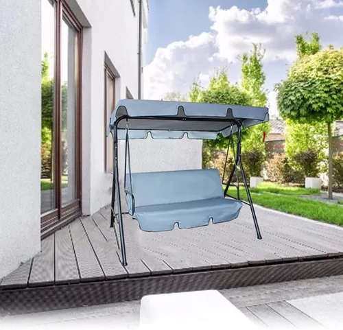 Vista 5 de Juego de funda para toldo de columpio para patio, impermeable, 210D, 3 asientos, de repuesto, funda superior y funda de asiento para silla