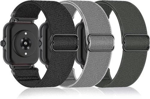 Vista 12 de Bolesi Paquete de 3 correas elásticas de nylon compatibles con Amazfit Bip 5/Bip 6/Balance 2/Balance/GTR 4/3 Pro/3/2/2e/47mm, correas de repuesto