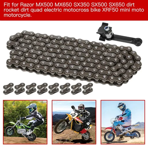 Vista 3 de GREHUA Tensor de cadena de rodillos #25 132 Tensor de cadena de eslabones redondeados con resorte maestro para Razor MX500 MX650 SX500 SX650 SX350