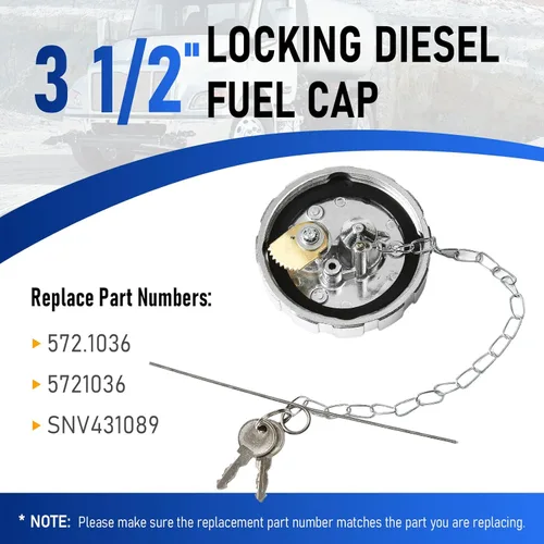 Vista 3 de Tapa de combustible diésel con bloqueo (2 piezas), compatible con Kenworth Peterbilt Freightliner Western Star Semi Truck, cubierta de tanque de gas