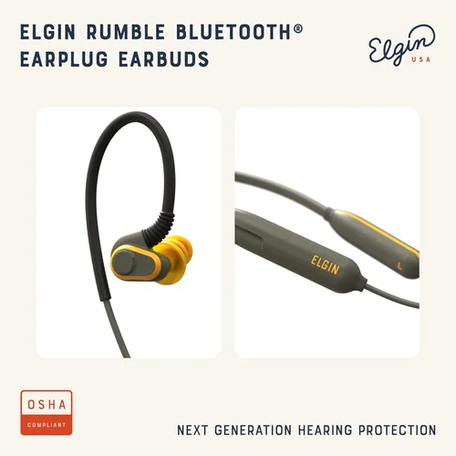 Vista 2 de Auriculares Elgin Rumble Bluetooth con protección auditiva, auriculares inalámbricos con reducción de ruido de 27 dB y micrófono con cancelación