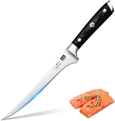 Vista 11 de SHAN ZU Juego de 3 cuchillos de carnicería con funda – para pavo, carne, BBQ, brisket, cuchillo de corte afilado, acero inoxidable profesional
